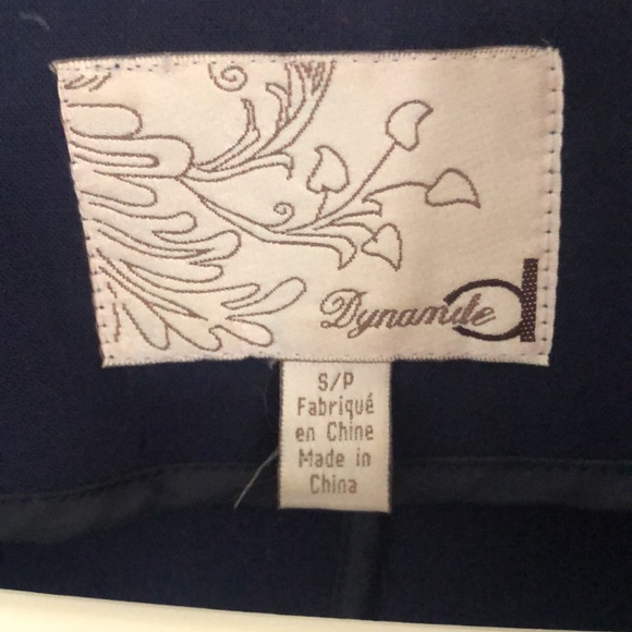 Size S Dynamite Navy Blue button blazer - Picture 3 of 6